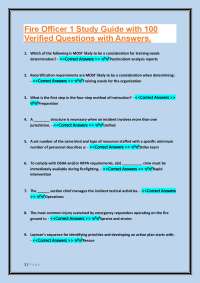 Fire Officer 1 Exam Study Guide: 100 Verified Q&A