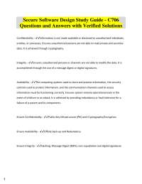 Secure Software Design: Study Guide and Key Concepts