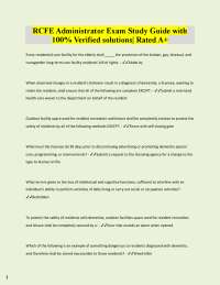 RCFE Administrator Exam Study Guide with  100% Verified solutions| Rated A+  Every residen