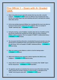 Fire Officer 1 Exam Q&A: Leadership and Operations Study Guide