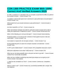 CON 1300 PRACTICE EXAM With 100% Correct And Verified Answers 2025
