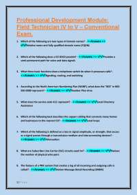 Professional Development Module: Field Technician IV to V – Conventional Exam