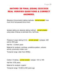 ANTHRO 2B FINAL (EGAN) 2025/2026  REAL VERIFIED QUESTIONS & CORRECT  ANSWERS.
