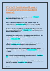 FT V to VI Certification Module – Conventional Systems [Updated Version].
