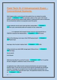 Field Tech IV–V Advancement Exam – Conventional Systems.