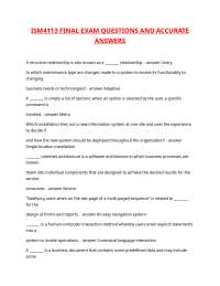 ISM4113 FINAL EXAM QUESTIONS AND ACCURATE ANSWERS.