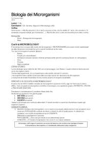 Biologia dei Microrganismi (Corso Completo) - 1/2° parziale