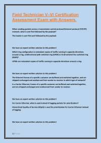 Field Technician V–VI Certification Assessment Exam with Answers.