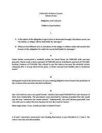 Obligations and Contract PH