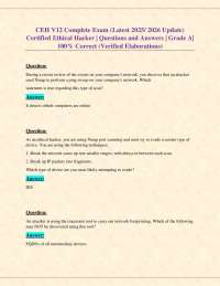 CEH V12 Complete Exam (Latest 2025/ 2026 Update) Certified Ethical Hacker | Q&A
