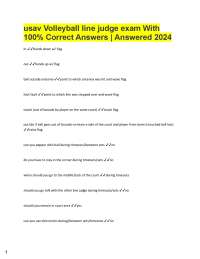 usav Volleyball line judge exam With 100% Correct Answers | Answered 2024 In ✔✔Hands down