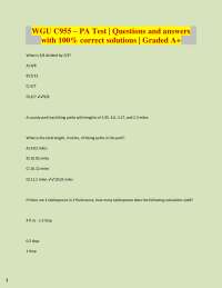 GU C955 – PA Test | Questions and answers  with 100% correct solutions | Graded A+ What is