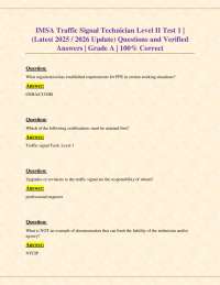 IMSA Traffic Signal Technician Level II Test 1 | (Latest 2025 / 2026 Update) Q&A