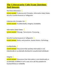 Cybersecurity Cube Exam: Questions and Answers on CIA Triad