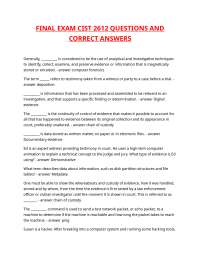 Computer Forensics Final Exam: Questions and Answers
