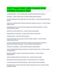 CSCT Exam With 100% Correct And Verified Answers 2025