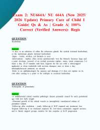 Exam 2: NU664A/ NU 664A (New 2025/ 2026 Update) Guide|  Qs & As| 100% Correct- Regis