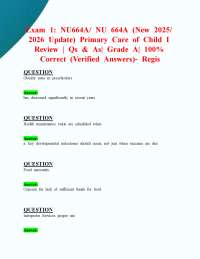 Exam 1: NU664A/ NU 664A (New 2025/ 2026 Update) Review |  Qs & As| 100% Correct- Regis