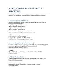 Financial Accounting and Reporting Exam