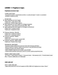 Progetto delle strutture. Primo anno magistrale
