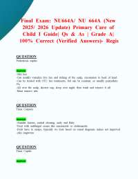 Final Exam: NU664A/ NU 664A (New 2025/ 2026 Update) Guide|  Qs & As| 100% Correct- Regis