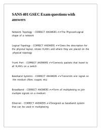 SANS 401 GSEC Exam questions with answers