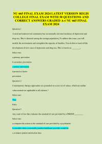 NU 665 FINAL EXAM 2024 LATEST VERSION REGIS  COLLEGE FINAL EXAM WITH 50 QUESTIONS AND  COR