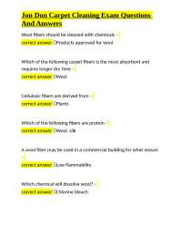 Carpet Cleaning Exam Questions and Answers: Fiber Types and Stain Removal