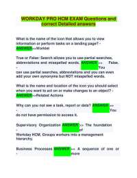 WORKDAY PRO HCM EXAM Questions and correct Detail