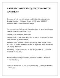 Information Security Exam Questions and Answers