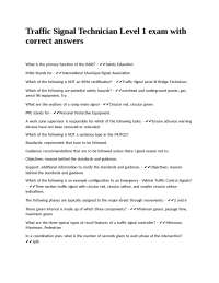 Traffic Signal Technician Level 1 Exam: Q&A for IMSA Certification