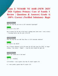 Exam 2: NU664B/ NU 664B (NEW 2025/ 2026 Update) Review| 100% Correct- Regis