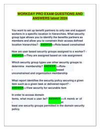 Workday Pro Exam: Security Questions and Answers 2024
