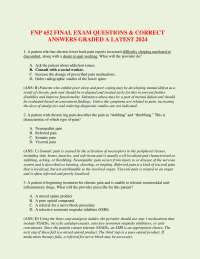 FNP 652 FINAL EXAM QUESTIONS & CORRECT  ANSWERS GRADED A LATEST 2024
