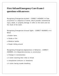 Emergency and First Aid Exam Questions and Answers