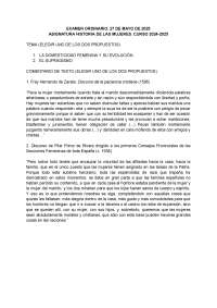 EXAMEN HISTORIA MUJERES ORDINARIA 2024/2025