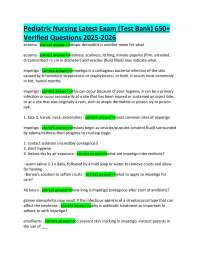 Pediatric Nursing Latest Exam (Test Bank) 650+  Verified Questions 2025-2026