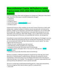 MusculoSkeletal Chapter 40/Pediatrics Latest  Practice Exam 2025-2026 With Correct Verifie