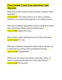 Post-License Exam Prep Questions And Answers