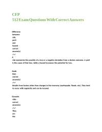 CFP 512 Exam Questions With Correct Answers.