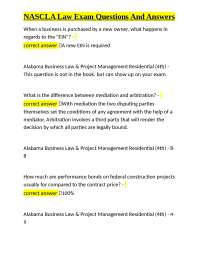NASCLA Law Exam Questions And Answers