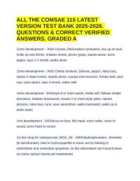 ALL THE COMSAE 115 LATEST VERSION TEST BANK 2025-2026. QUESTIONS & CORRECT VERIFIED ANSWER