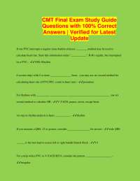 CMT Exam/Eval Questions with 100% Correct Answers | Verified for Latest Update