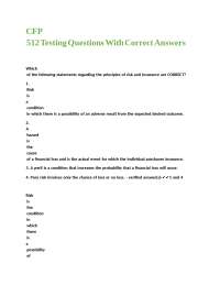 CFP 512 Testing Questions With Correct Answers