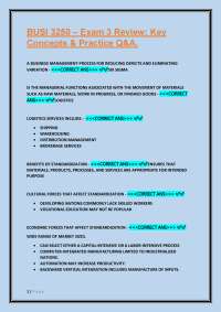 BUSI 3250 Exam 3 Review: Key Concepts & Practice Q&A