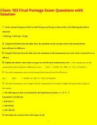Chemistry Exam Questions with Solutions: Kinetics, Equilibrium, and Acid-Base Chemistry