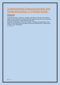Entrepreneurship and Intrapreneurship: A Comprehensive Study Guide
