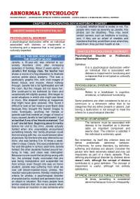 Abnormal Psychology Chapter 1