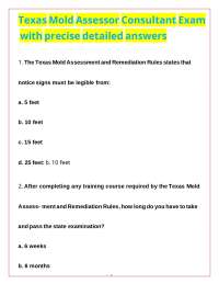 Texas Mold Assessor Consultant Exam: Q&A Study Guide