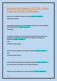 Business & Finance 6–12 (276) – Mock Exam for TExES Certification.